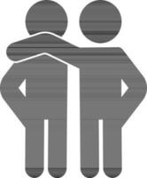 Two boys in black and white color. vector