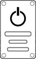 Power button in black line art. vector