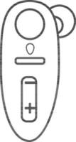 Black line art illustration of a remote control. vector