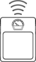 Black line art weight scale icon. vector