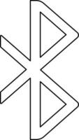 Black line art bluetooth symbol. vector