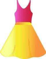 Glossy golden and pink dress. vector