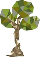 Abstract polygonal green tree design. vector