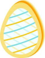 Blue and yellow net pattern decorated easter egg. vector