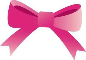 Realistic pink bow isolated on white background. vector