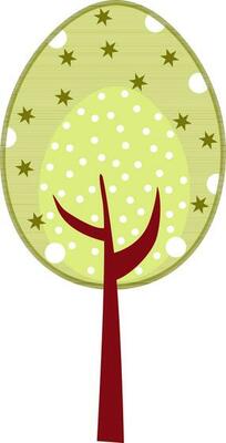 Flat illustration of green tree.