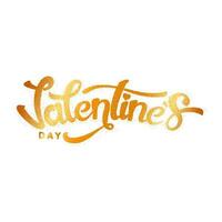 Golden text Valentine's Day on background. vector