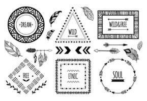 tribal marcos americano indio étnico marco, bohemio azteca tatuaje o tribus Moda frontera aislado vector ilustración