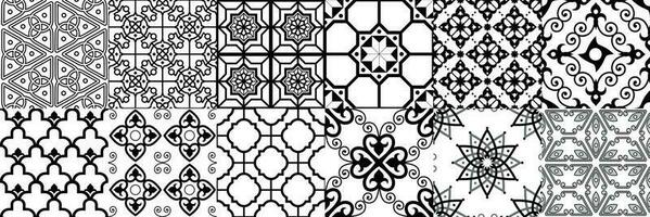 Arabic seamless pattern. Geometric islamic ornament, ramadan pattern and arab ornaments vector set