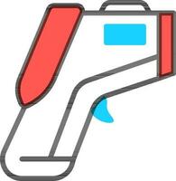 Thermometer gun icon in red and white color. vector