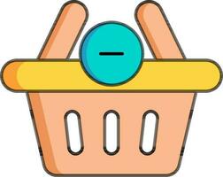 Cancel shopping basket icon icon in flat style. vector