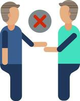 Illustration of No hand shake people icon or symbol. vector
