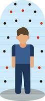 Illustration of Virus effected man in isolation icon. vector