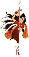 Illustration of Hindu Mythological, Goddess Durga. vector