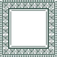 Floral decorated frame in square shape. vector