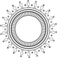 Artistic frame in circle shape. vector