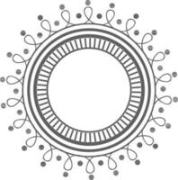 Artistic frame in circle shape. vector