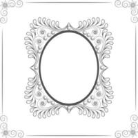 Floral design with oval shape. vector