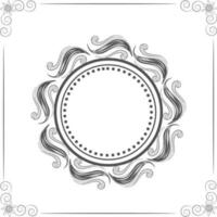 circulo marco con floral adornos vector