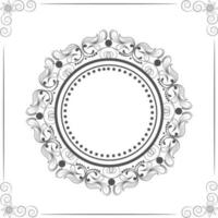 Circle frame with floral design. vector