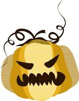 Yellow pumpkin for Halloween concept. vector