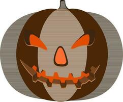Scary pumpkin for Halloween concept. vector