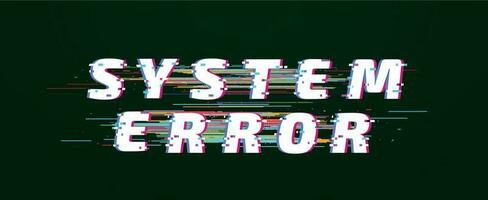 Glitch font. System error digital distorted glitched text vector