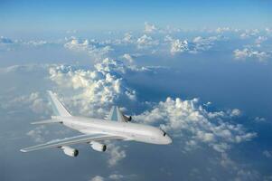 Air plane in the sky over montain photo