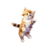 acuarela pintura de linda persa gatito aislado transparente fondo, digital arte, png imagen archivo formato, ai generado, generativo ai
