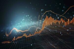 A wave of connecting lines and dots the concept of big data and technology abstract background with dynamic wave with , generate ai photo