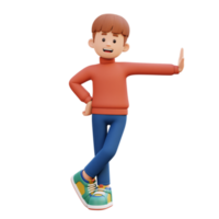 3d masculino personaje tendido en transparente pared png