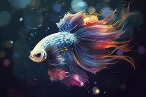 Beauty fantasy fighting fish art , photo