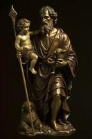 Saint Christopher with Jesu Christi. AI generativ. photo