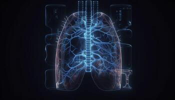 Smoky lungs of a smoker on a dark background isolate medical concept 3d illustration photo