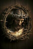 el corona de espinas de Jesús Cristo . ai generativo foto