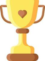 Vector Illustration of Trophy Icon in Yellow and Brown Color.