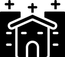 Church icon in Black and White Color. vector