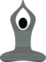 humano haciendo mano UPS loto yoga ejercicio icono en negro color. vector