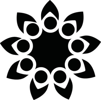 Glyph flower icon in flat style. vector