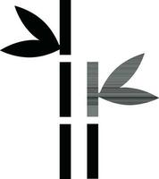 Bamboo tree icon in black and white color. vector