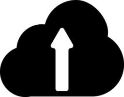 Upload cloud server icon in black and white color. vector