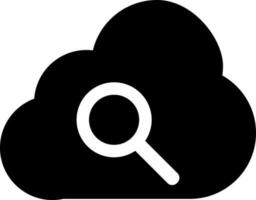 buscar nube icono en negro y blanco color. vector