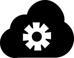 Cloud management glyph icon in flat style. vector