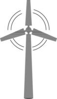 Flat Style Windmill Icon in Black Color. vector