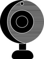 Black and White Web Camera icon in flat style. vector