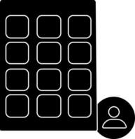 black and white voting machine in flat style. vector