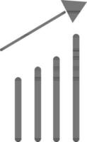 Black growing graph in flat style. vector