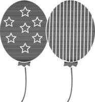 black and white balloons in flat style. vector