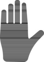 Black hand up on white background. vector