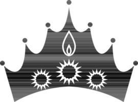 black and white crown in flat style. vector